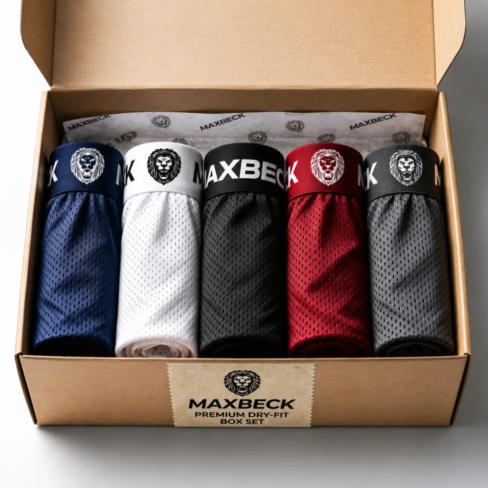 KIT Cuecas Boxer Dry Fit Maxbeck Forro Algodão Furadinha Premium - 1