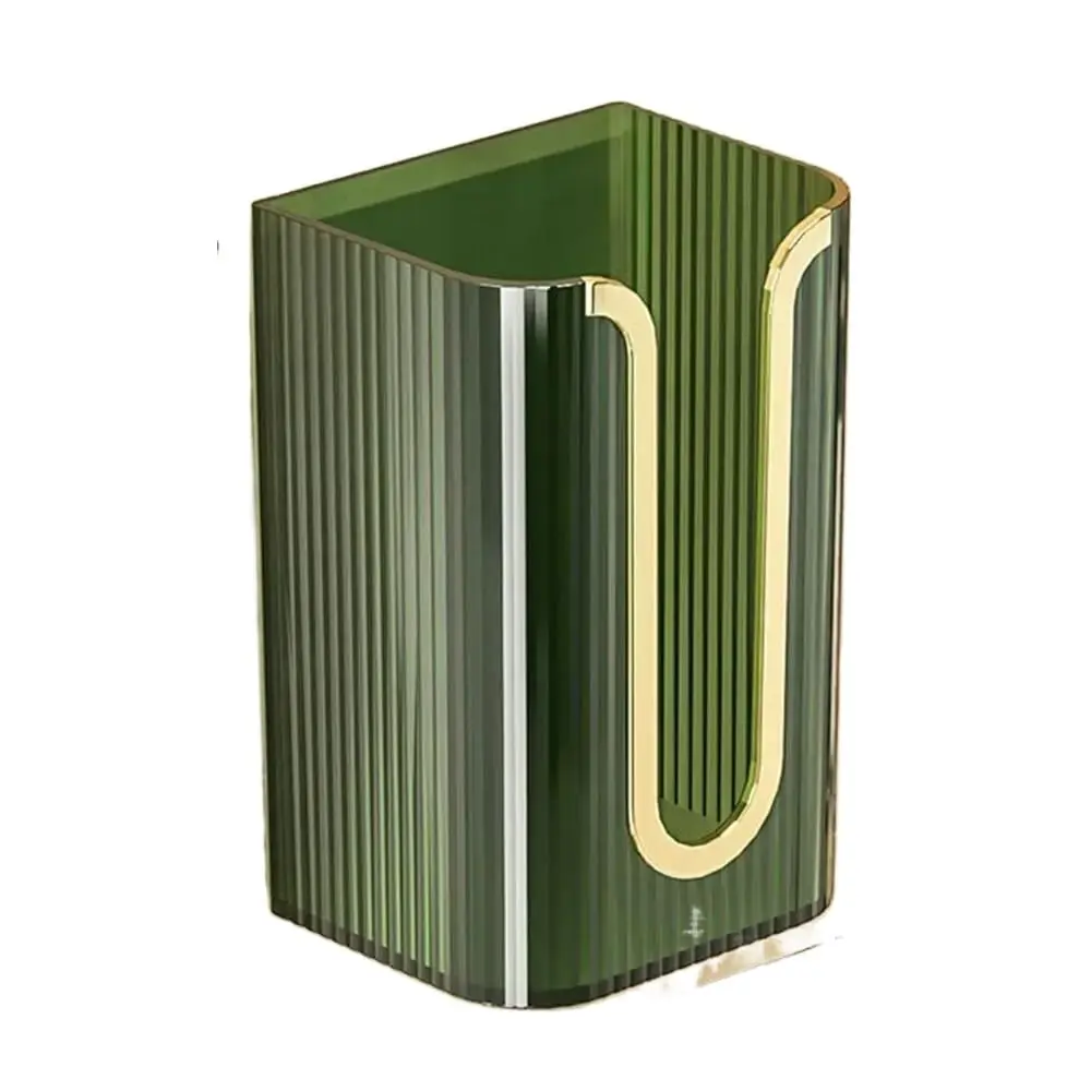 Dispenser Porta Papel e Lenços em PET para Parede ou Mesa(Verde) | Caixa transparente em PET com fixação adesiva, ideal para organizar papéis e lenços em ambientes compactos.