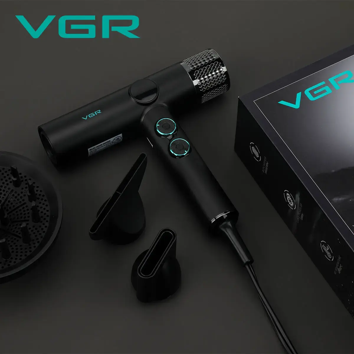 VGR Secador de Cabelo Profissional prancha de cabelo secador de cabelo secador de cabelo profissional Quente e Frio Ajuste 110000 RPM Secador de Cabelo Sem Motor Sem Escova Estilo Secador de Cabelo Máquina V-401