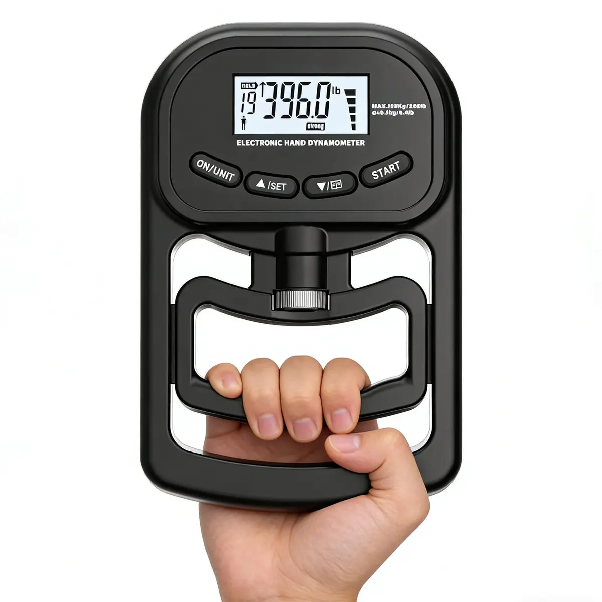Medidor Eletrônico de Força de Preensão Manual, Treinador de Força de Preensão do Antebraço, 120 kg (265 lbs), Adequado para Esportes, uso Doméstico e Escolar