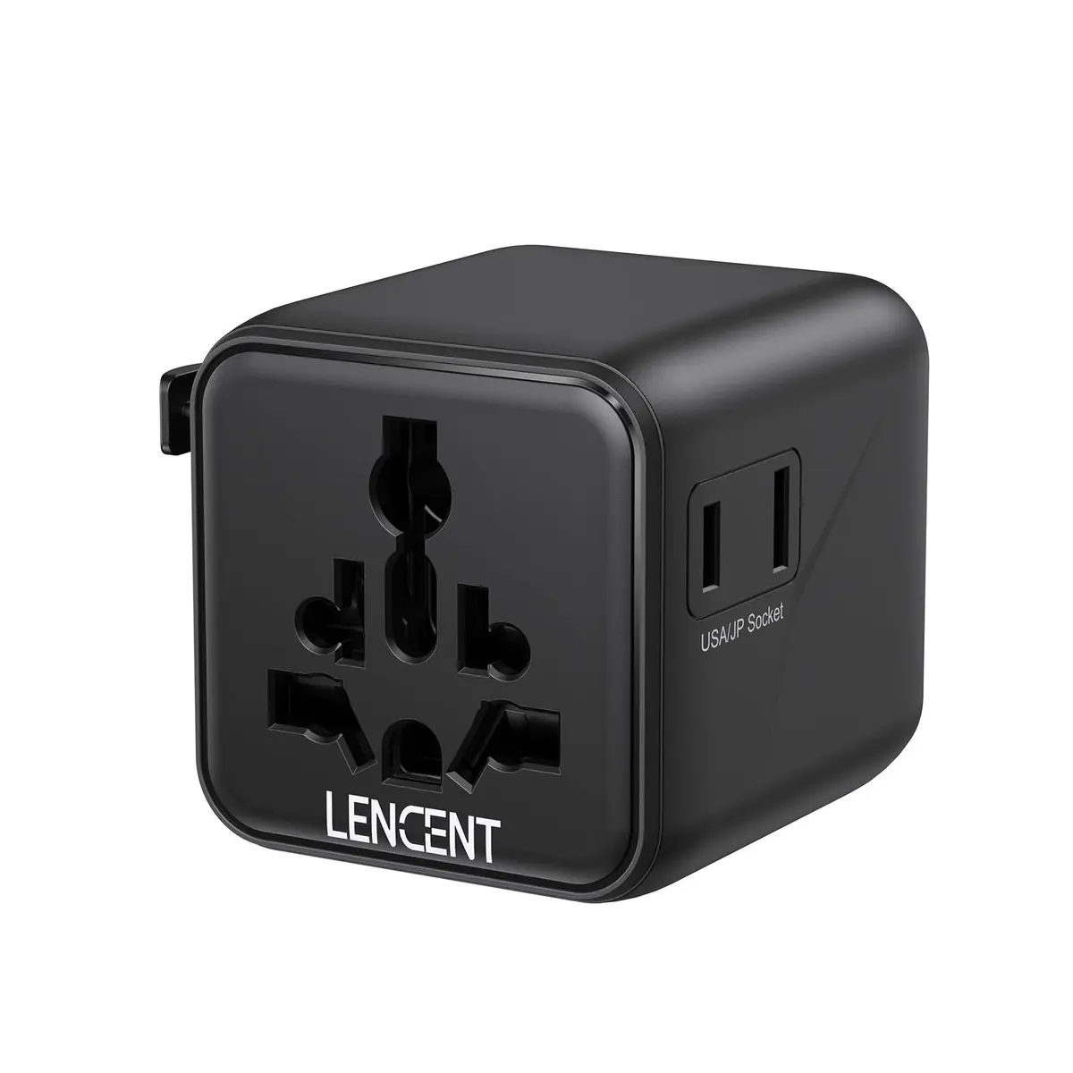 LENCENT Adaptador Universal Viagem, International Adaptador com 2 Saídas AC | Tomada Brasil para us, Europa, Reino Unido, Islândia, Espanha, Itália, França, Austrália (Tipo C/G/A/I), Preto - 1