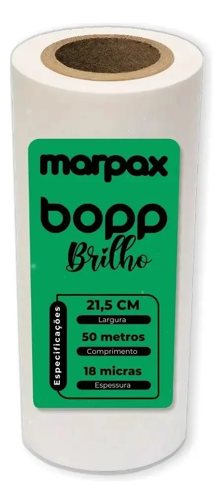 Bopp Brilho Para Laminação Bobina A4 21,5cmx50m Marpax 01un
