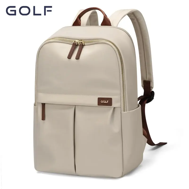 Mochila de viagem casual de golfe para mulheres, 16 polegadas, à prova d'água, elegante, 15 polegadas, bolsa para notebook, nylon, bolsa escolar de alta qualidade