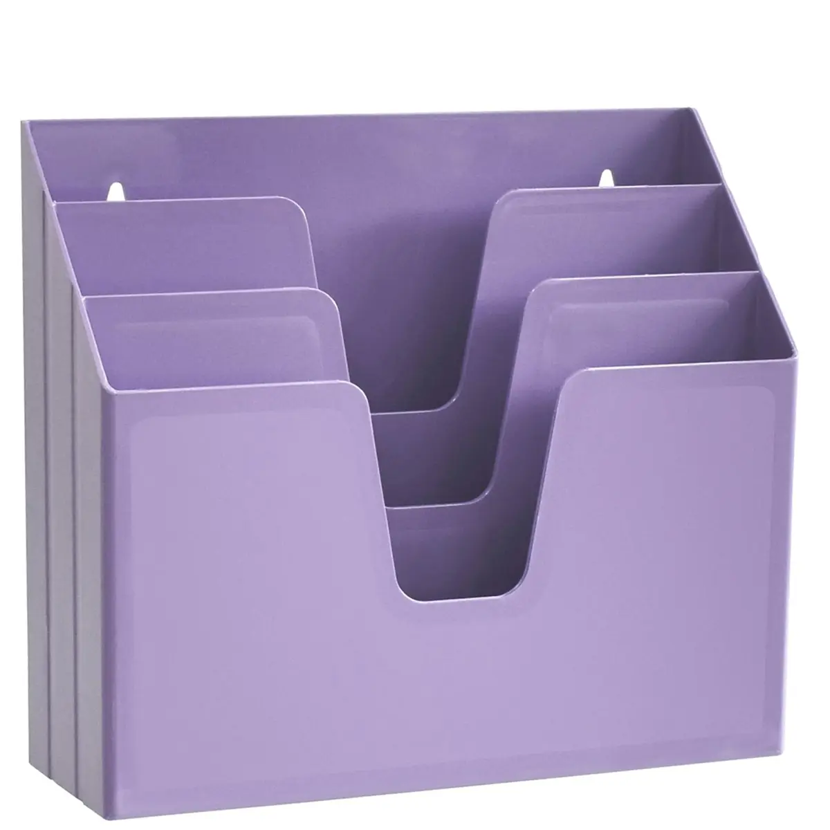 Acrimet Organizador de Documentos Horizontal Triplo para Escritório Lilás | 3 compartimentos para separar e organizar documentos, pastas e papéis - 1