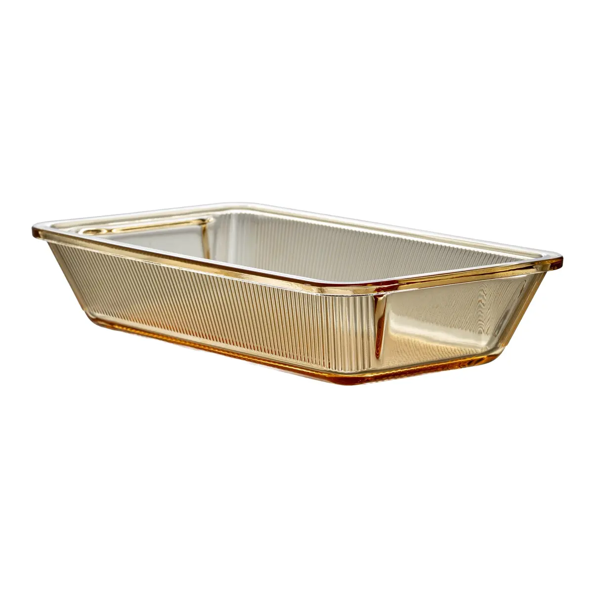 Travessa Retangular - Aurea - Vidro Borossilicato - 1,3L - Âmbar - Full Fit - 1