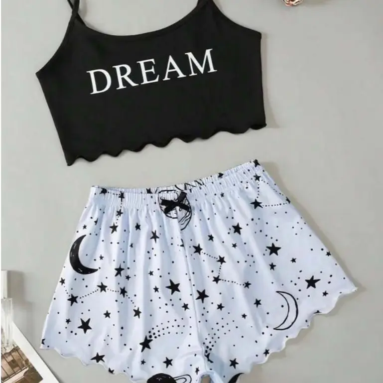 Pijama Feminino Baby Doll Estampa Estampado - Confortável, leve e ideal para Presente - 1
