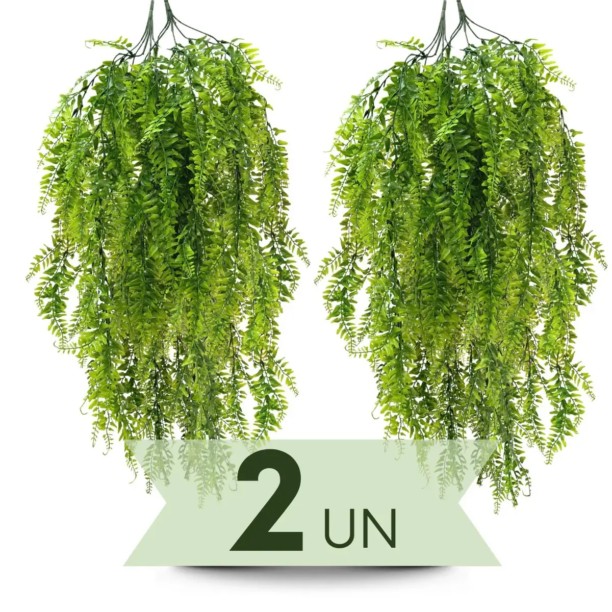 Planta Artificial Decorativa Samambaia Pendente Jardim Enfeite Realista Kit 2un - 1