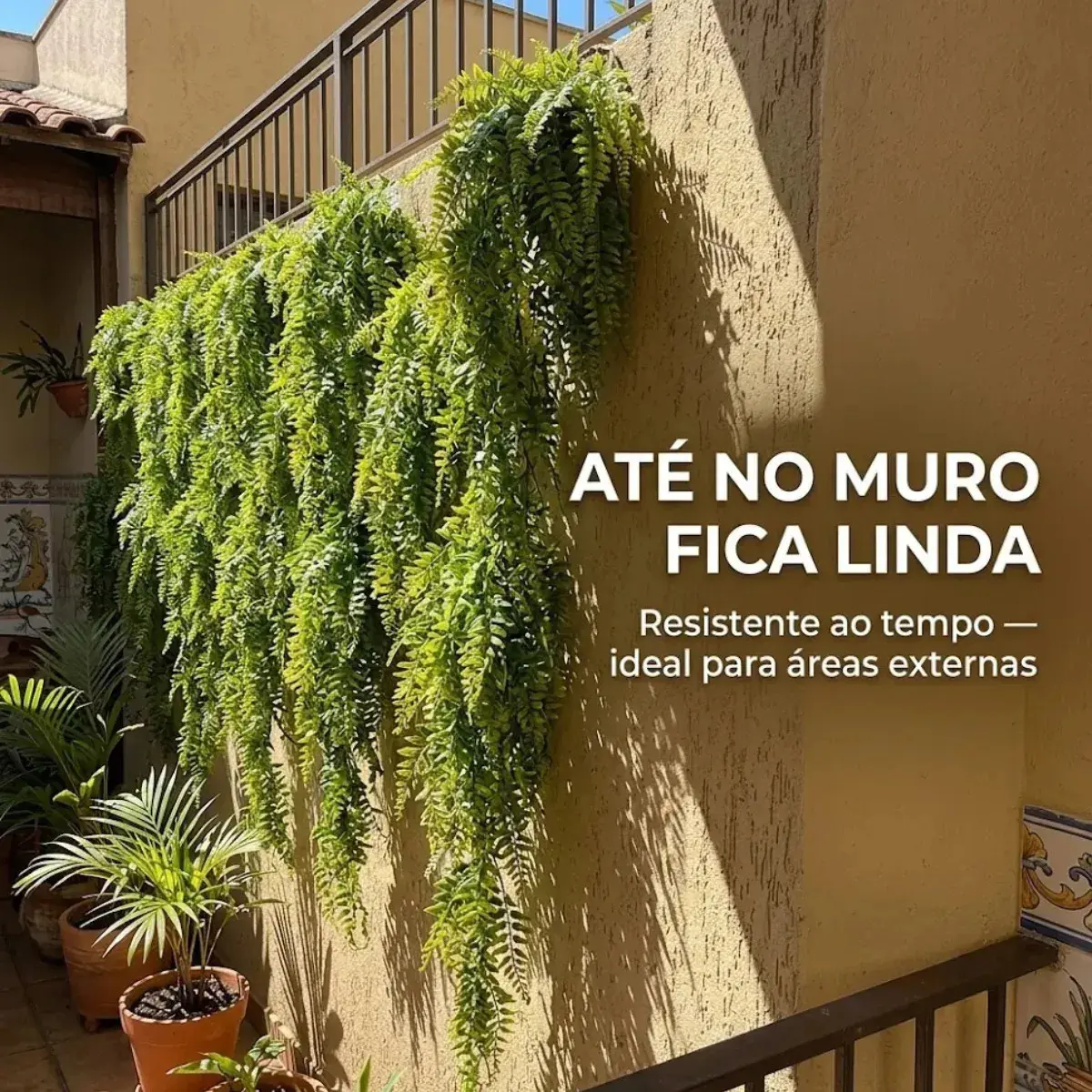 Planta Artificial Decorativa Samambaia Pendente Jardim Enfeite Realista Kit 2un thumbnail 3