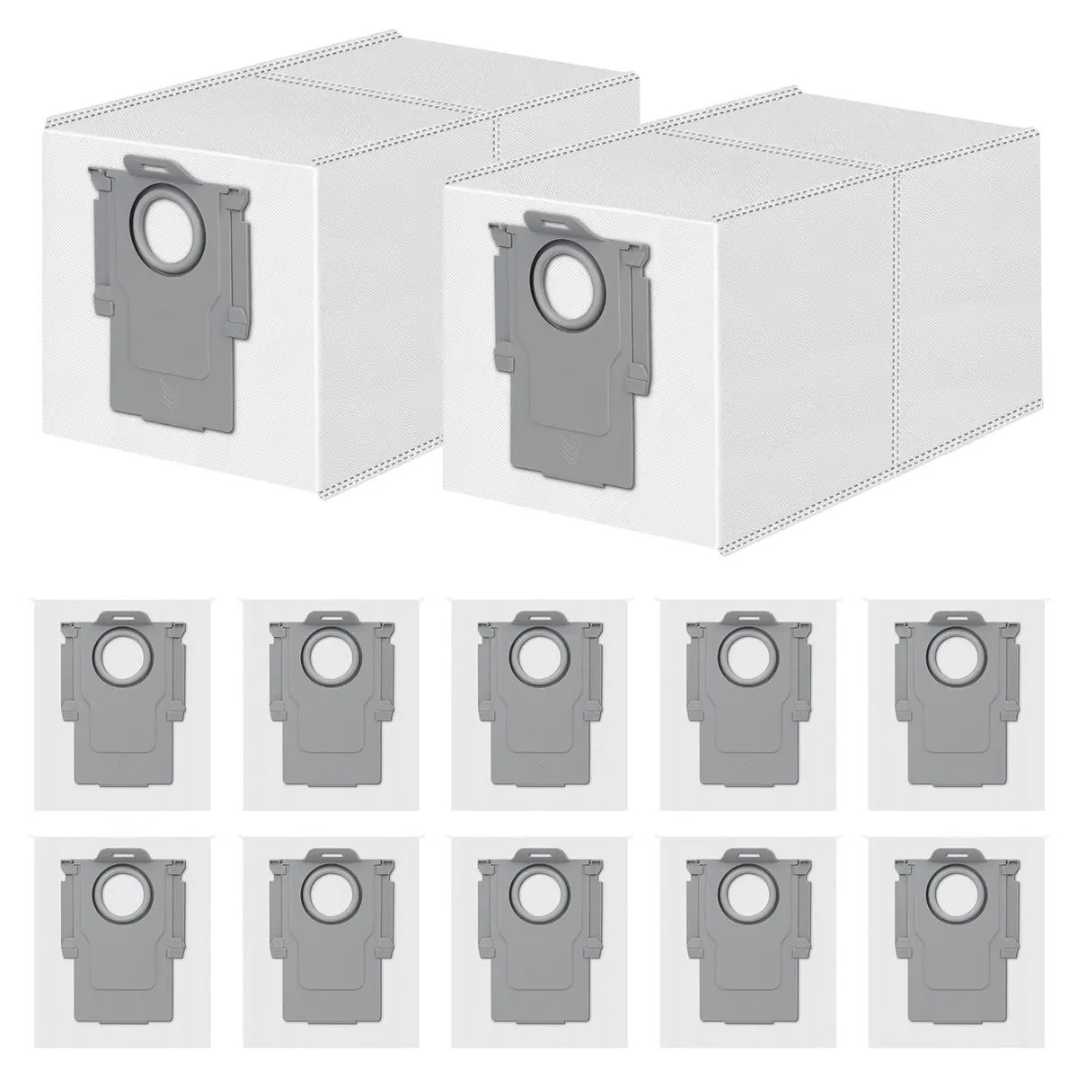 Pacote com 12 sacos de pó para aspirador de pó Roborock QV 35S/35A/Qrevo S5V/Saros 10R/Qrevo Edge S5A/Qrevo CurvX/S/Pro/Master/Plus/Curv/S8 MaxV/QX Revo Ultra, 3 L sacos descartáveis de grande