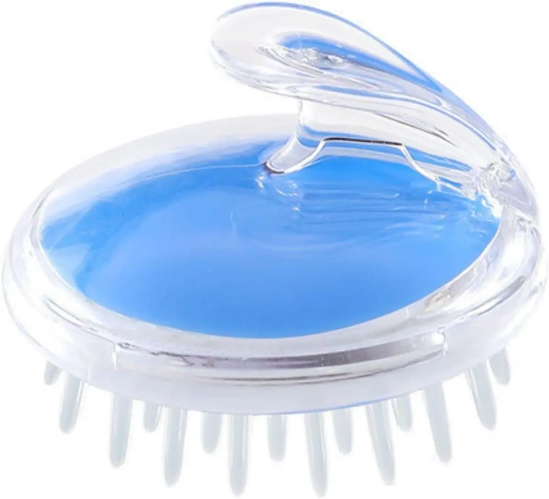 Escova de Cabelo Massageadora Capilar de Silicone para Banho Limpeza Profunda e Estímulo ao Crescimento (Azul) - 1