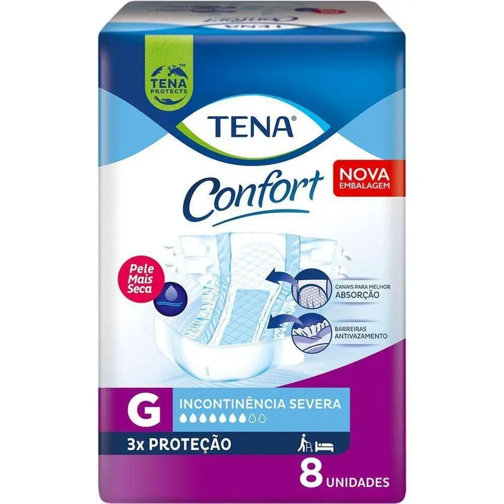 Tena Confort Fralda Adulto G 8 unidades - 1