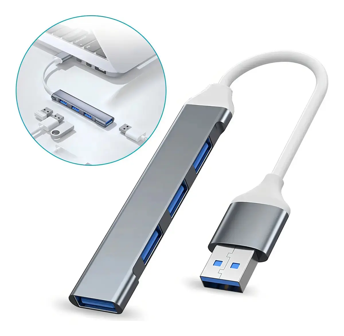 Hub Usb Adaptador 3.0 Extensor 4 Portas Computador Notebook Pc 5 Gbps Personalized View - 1