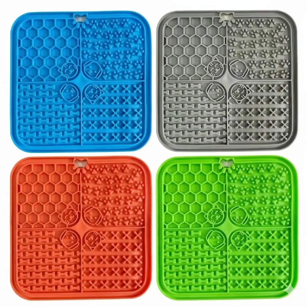 Tapete de Lamber para Cães e Gatos Lick Mat com Ventosas – Comedouro Lento para Enriquecimento Ambiental, Redução de Ansiedade e Estresse – Silicone BPA Free com 4 Texturas (Verde)