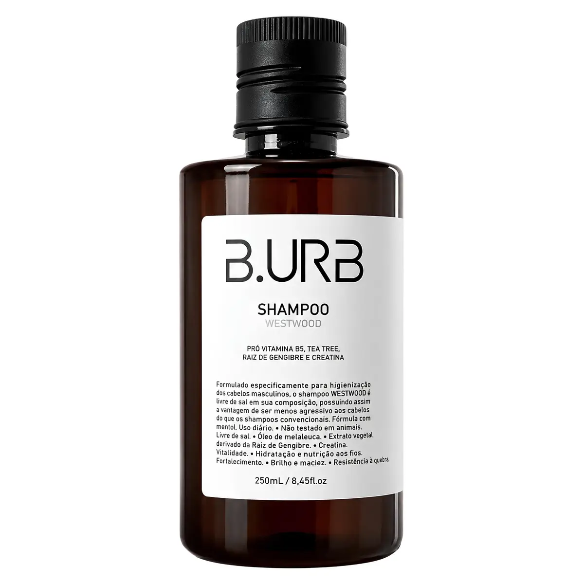 Shampoo Westwood Energizante Masculino B.URB 250ml com Tea Tree e B5 | Limpeza Profunda e Sensação Refrescante