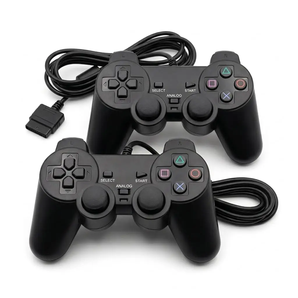 Kit com 2 Controles Compatíveis para PlayStation 2 - 1