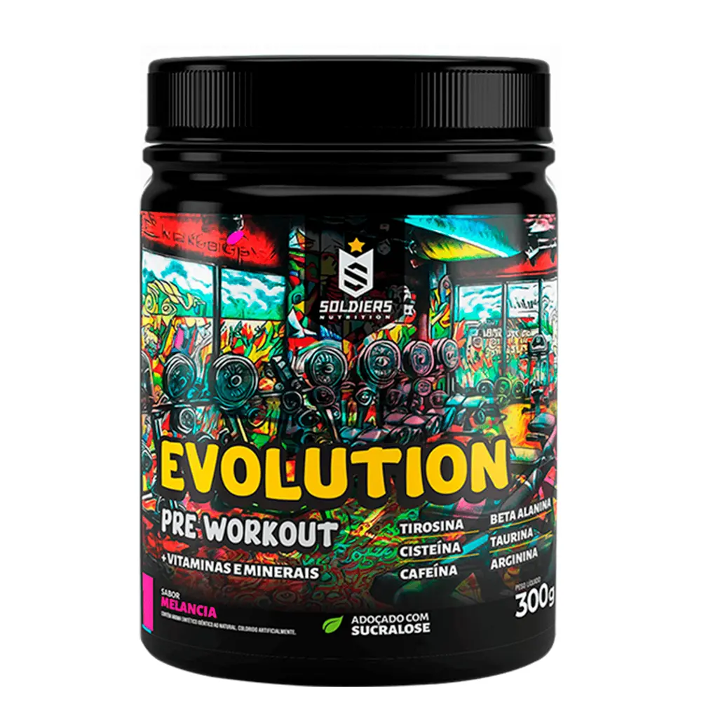 Pré Treino Evolution 300g Soldiers Nutrition Pre Workout Termogênico Energia Foco Resistência Academia - 1