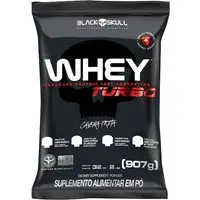 Whey Protein Black Skull Morango Whey Turbo - Refil - 907g