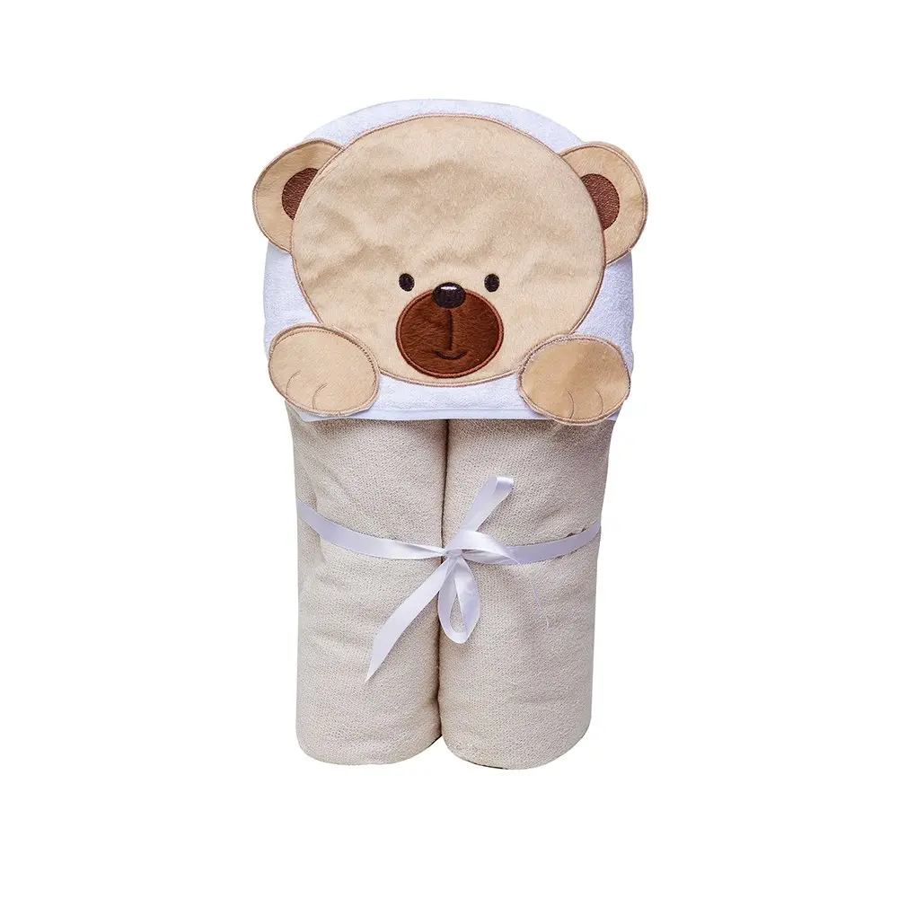 Papi Textil Toalha De Banho Felp. Bichinhos Papi Toys Forrada C/Capuz Bord. 90Cm X 70Cm 01 Un - 1