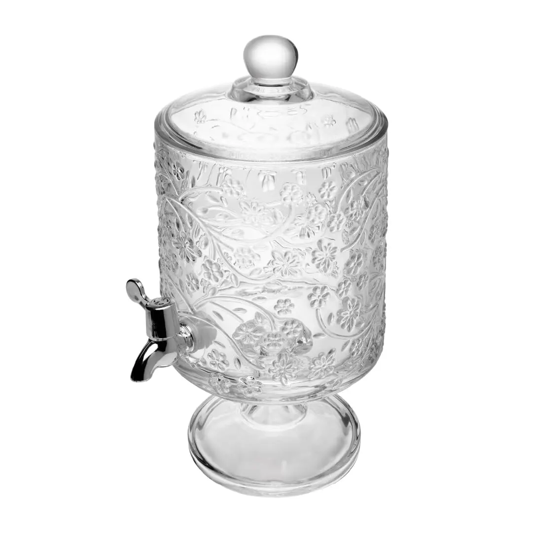 WOLFF - Suqueira com Pé e Tampa Redonda Daisy 4,5L Cristal