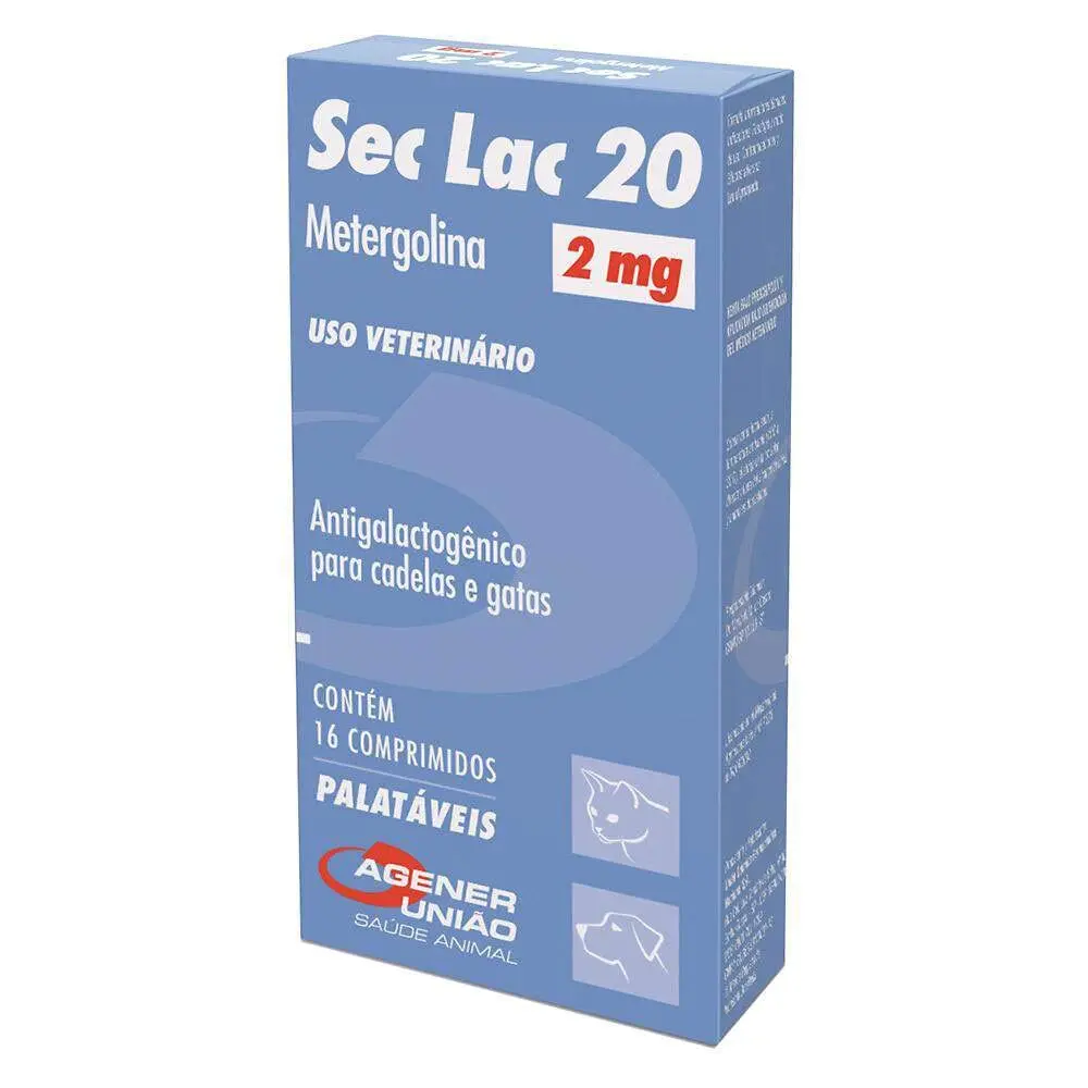 Comprimidos de Metergolina Agener Sec Lac, 20 mg, 16 Unidades