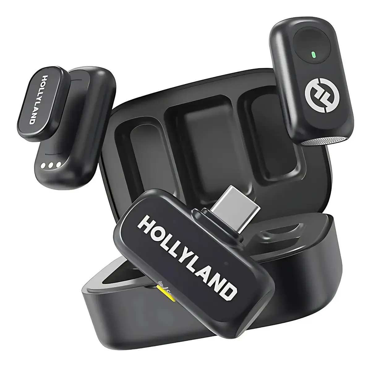 Microfone Hollyland Lark A1 Duo Usb-c cor Preto thumbnail 2