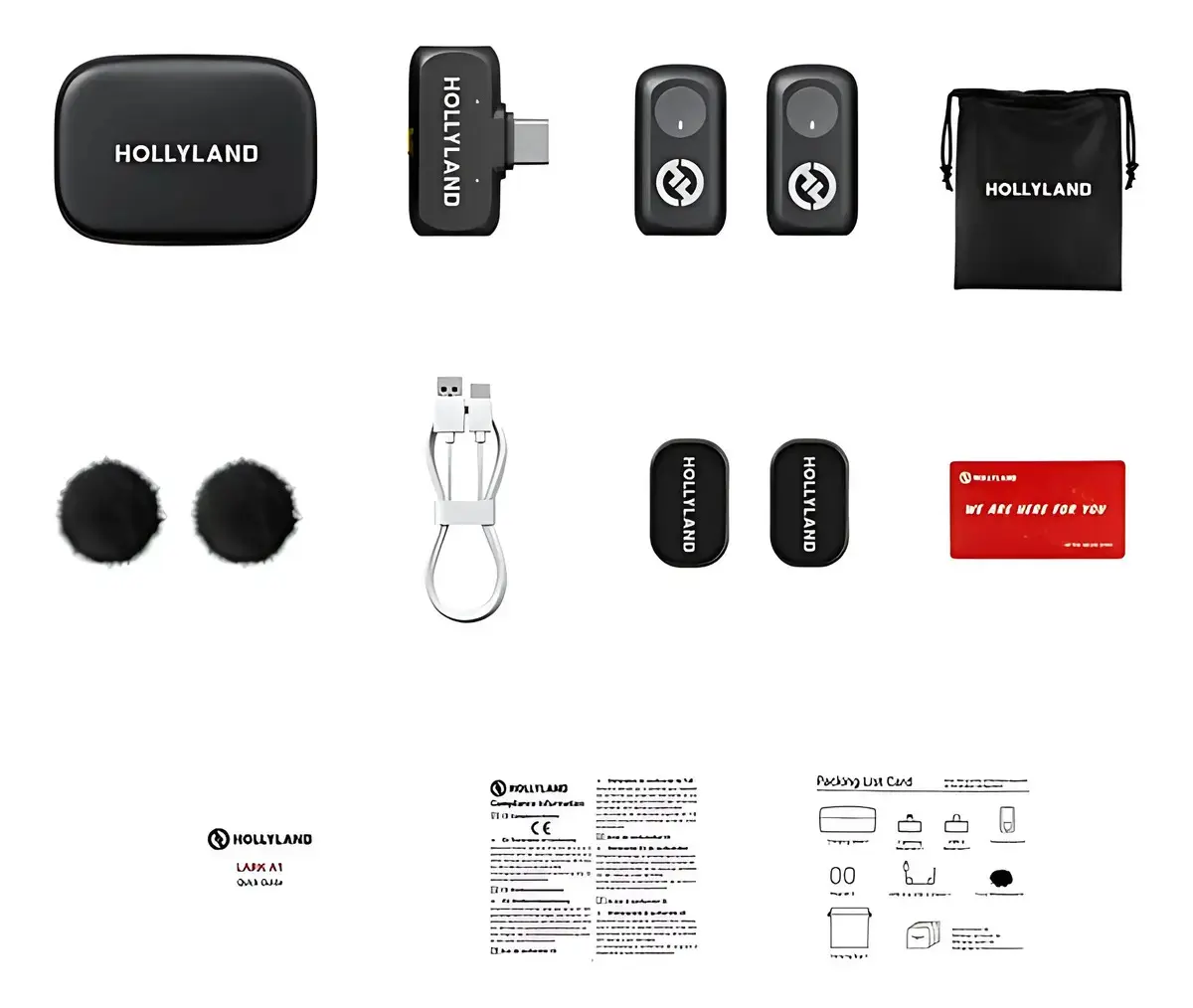 Microfone Hollyland Lark A1 Duo Usb-c cor Preto thumbnail 4