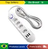 [Do Brasil/R$13,5] Extensão COIBEU 4 tomadas + 3 USB Bivolt - branco e preto - 1