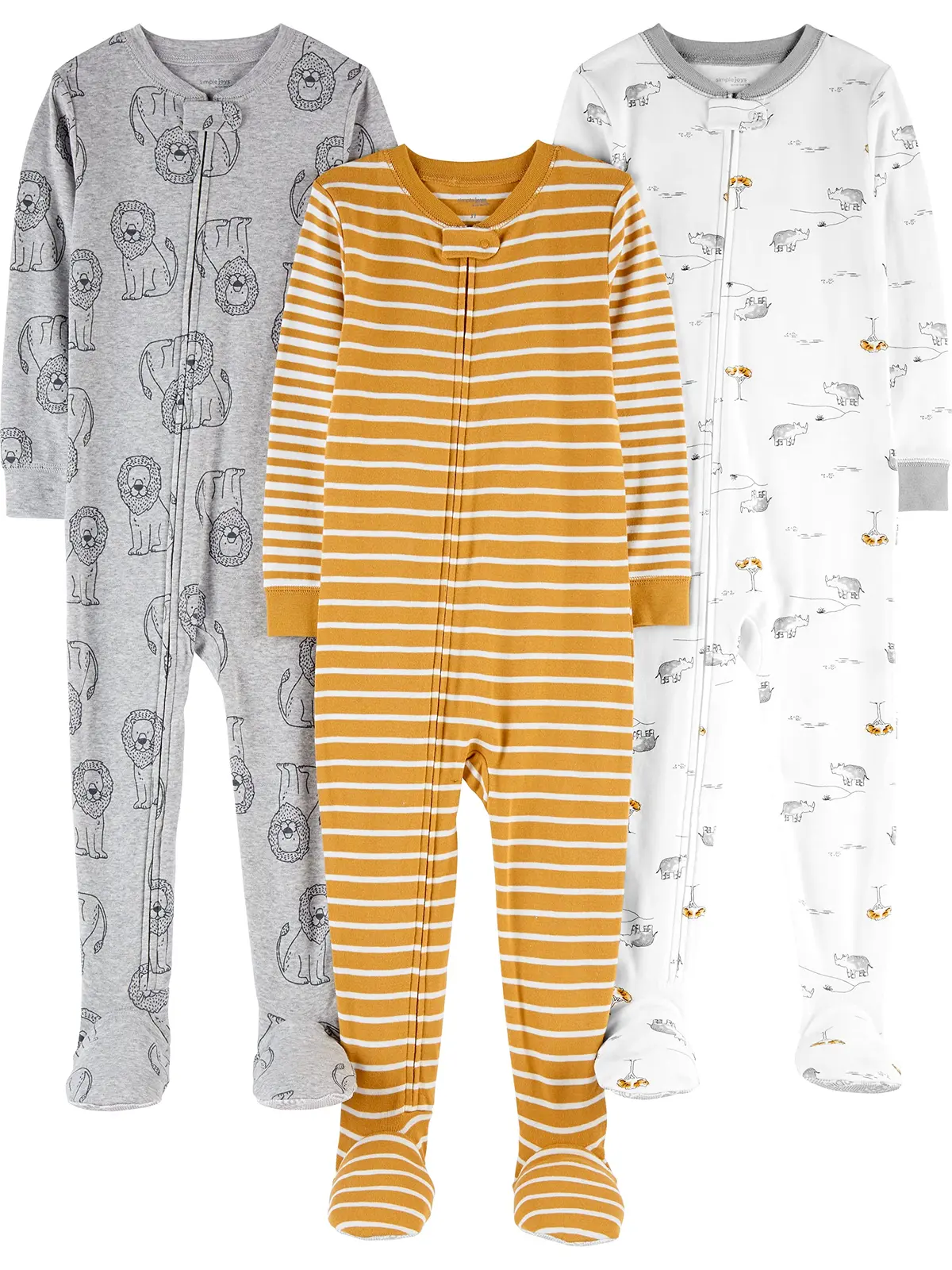 Macacão de dormir para bebês Pijama de algodão com pés justos Simple Joys by Carter'sMeninos