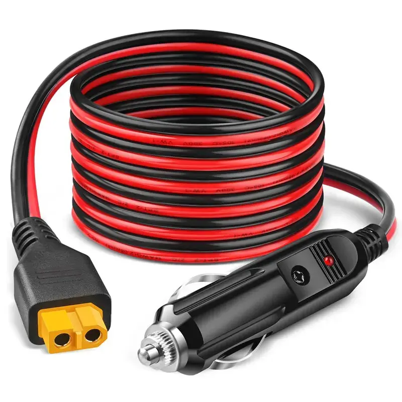 3m/1.5m 12AWG Isqueiro de carro para cabo adaptador XT60 para ALLPOWERS R600 R1500 R2500 S2000 Pro Ecoflow Delta/River Anker.