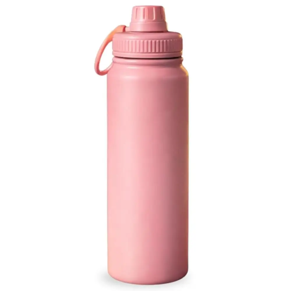 Garrafa Térmica Inox 800ml com Alça Parede Dupla - Rosa | Esportiva, Com Alça, Parede Dupla Isolada a Vácuo, Antivazamento, Premium