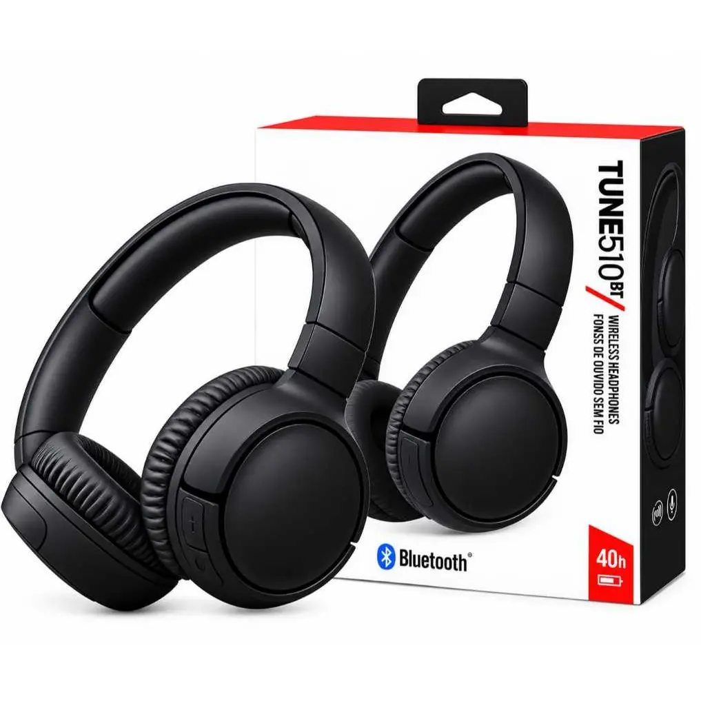Fone De Ouvido Sem Fio T510 BT 760 Bluetooth Cartão De Memória - 1