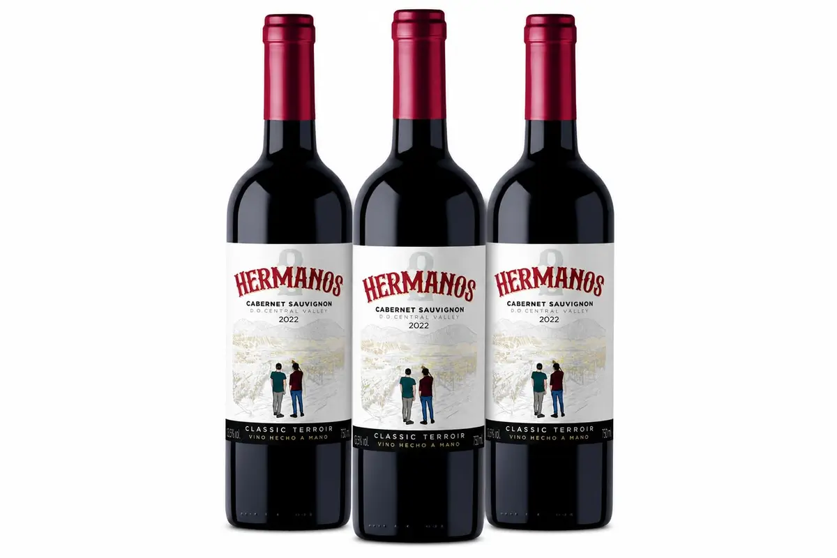 Kit 3 Garrafas Vinho Tinto Chileno Cabernet Sauvignon 2 Hermanos, 750 ml