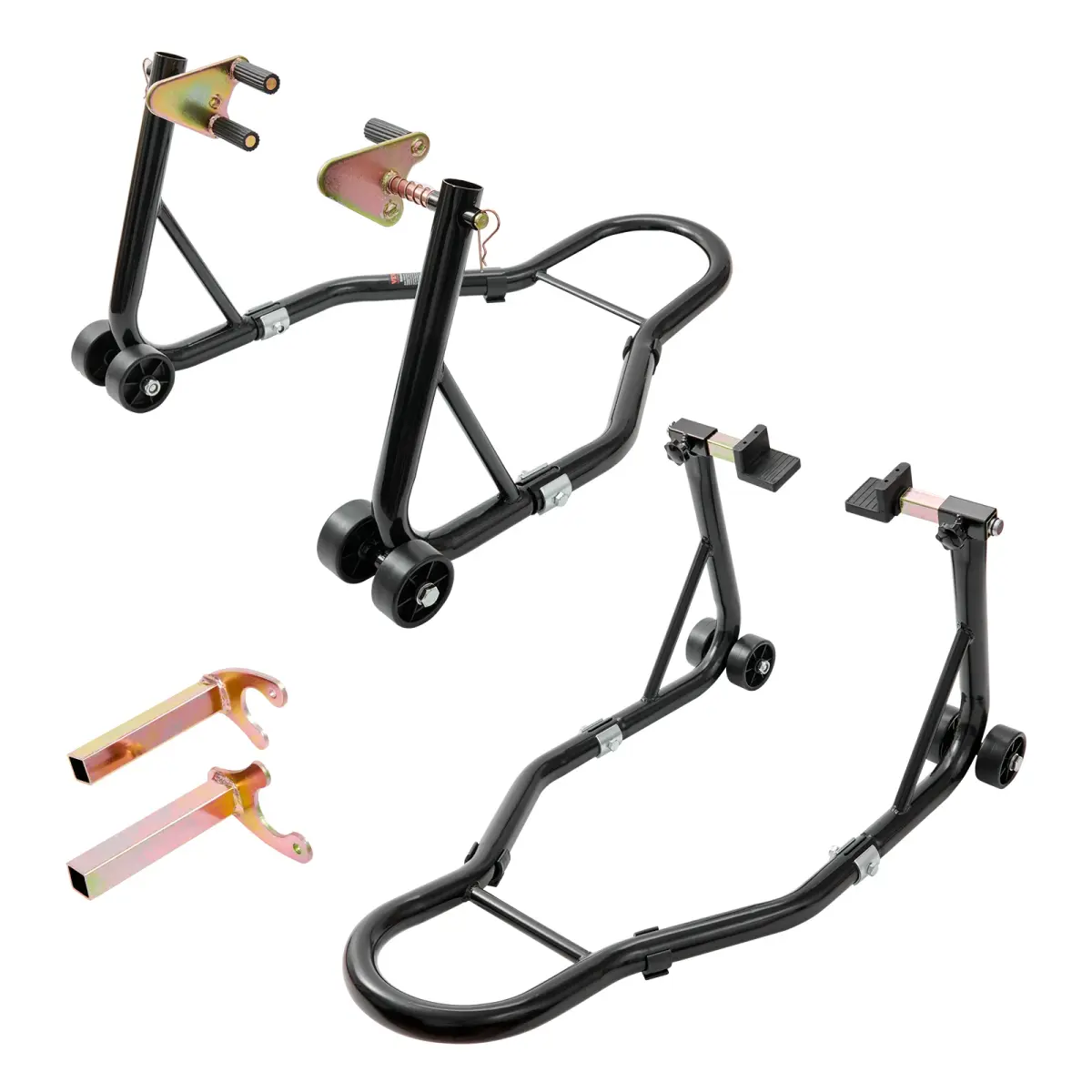 SucceBuy Suporte de elevação para motocicleta, 850lbs, dianteiro e traseiro, suporte de elevação, garfo da roda dianteira e traseira, suporte resistente para roda traseira - 1