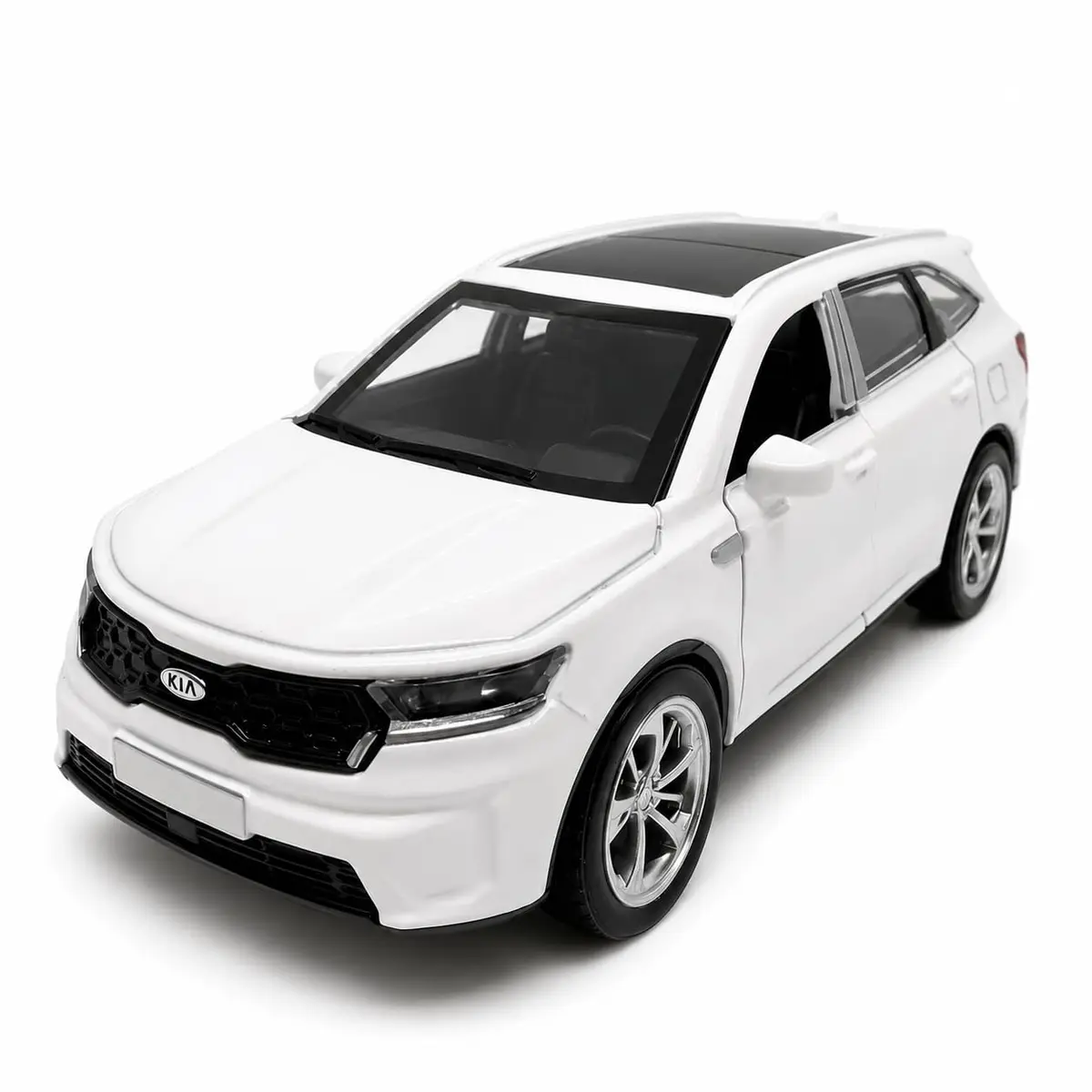 K i a Miniatura SUV S o r e n t o, Escala 1:32, Metal com Fricção, Pneu de Borracha, Abre Portas (Branco)