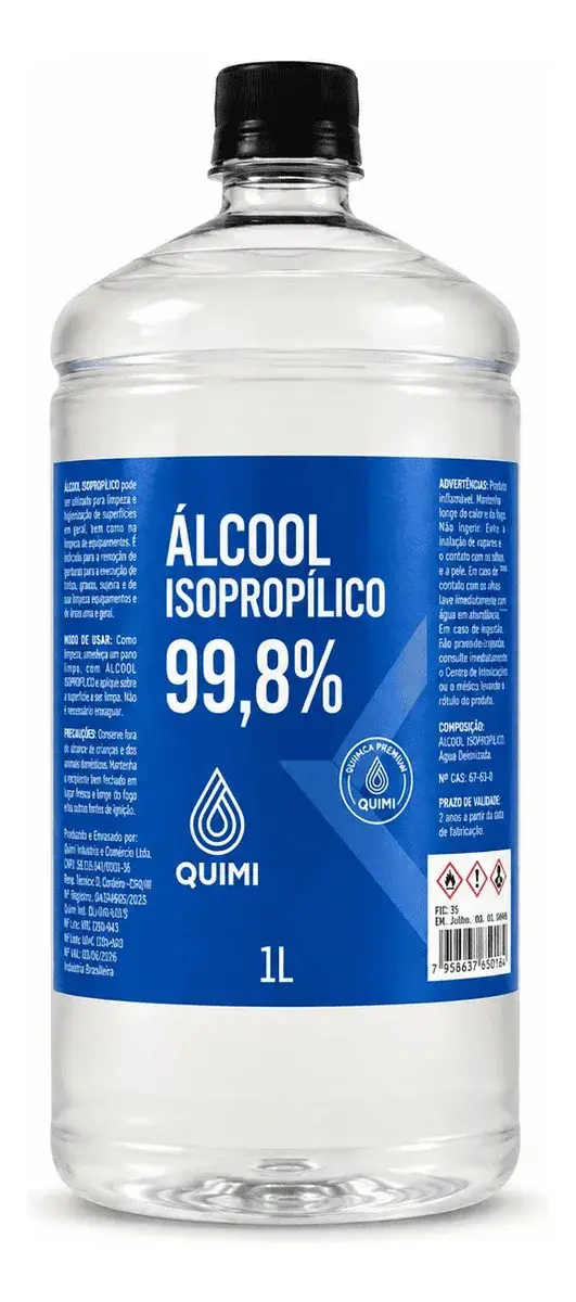 Quimi Limpa Telas Al Isopropilico De Limpeza 1 Litro Para Uso Diversos