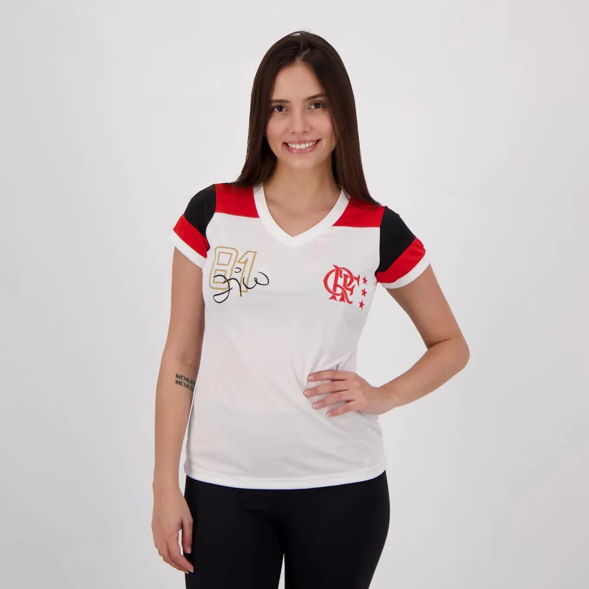 Camiseta Flamengo Zico Retrô Feminina Braziline - 1