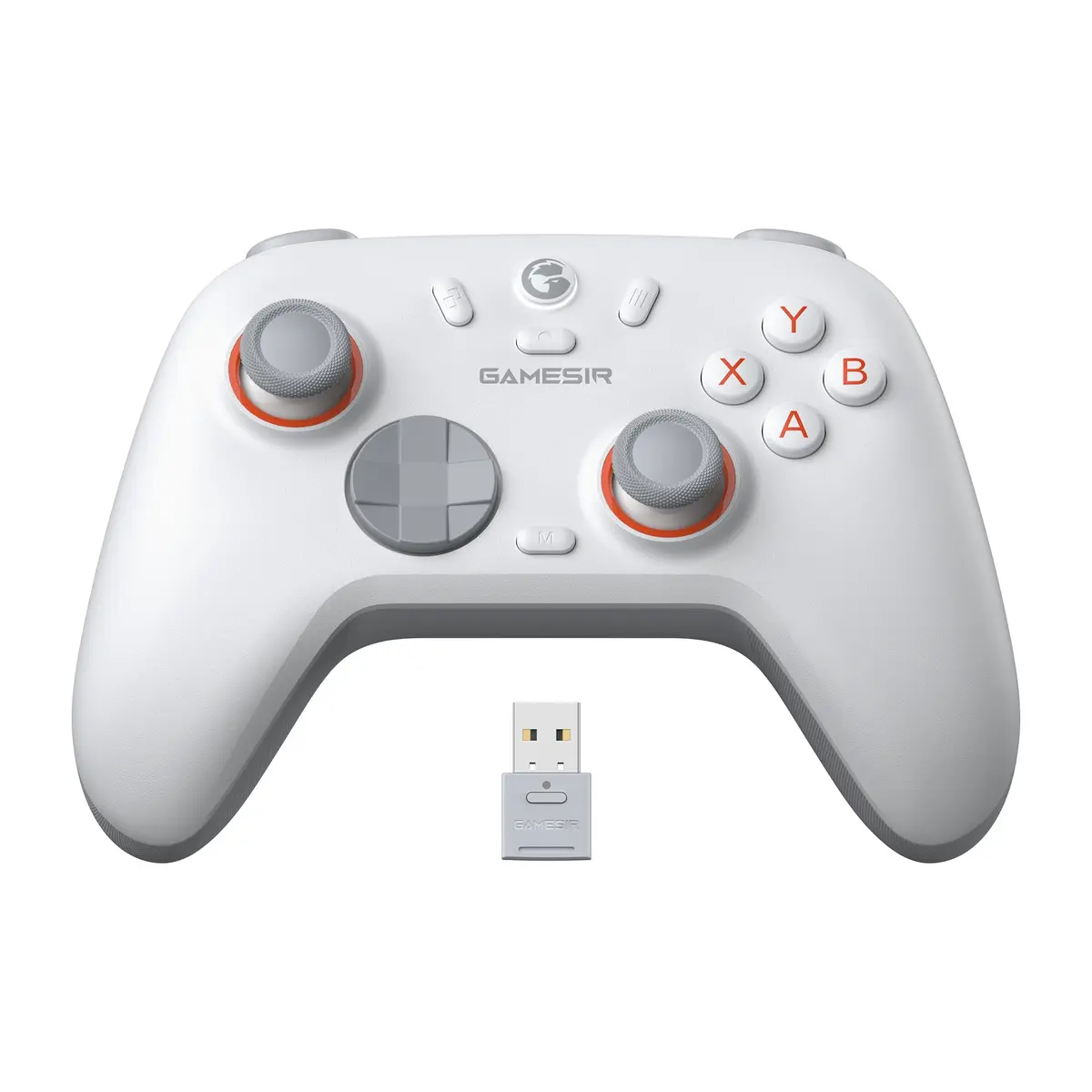 GameSir Nova 2 Lite Controle Sem Fio para PC com Hall Effect nos Analógicos e Gatilhos, 1000Hz 2.4G/Wired, Botões Programáveis – Compatível com PC, Switch, Steam, Android (Branco)