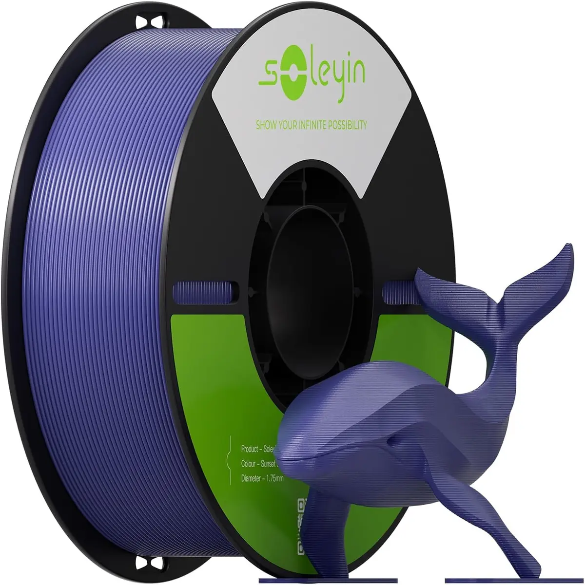 Creality Filamento Soleyin Basic PETG 1,75mm para Impressora 3D, Velocidade de 200mm/s, Impressão fluida sem entupimentos, Bobina de 1kg (2,2lb) para A Maioria das Impressoras 3D FDM (Azul)