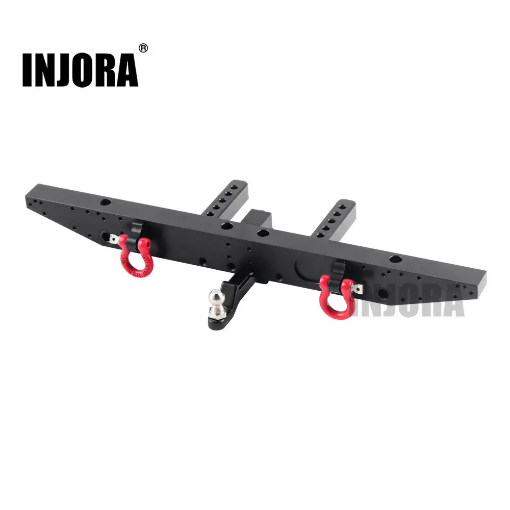 Pára-choques traseiro de metal INJORA com anéis D para peças de atualização de carro crawler 1/10 RC TRX-4 TRX4