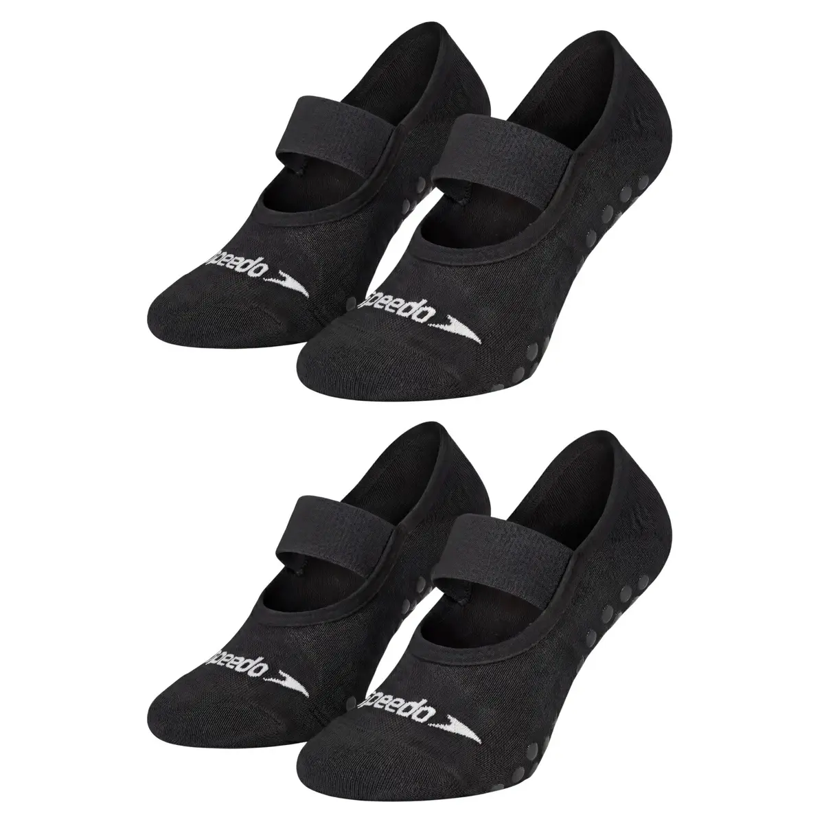 SPEEDO Kit 2 Pares de Meia Antiderrapante Pilates Feminina Algodão Cotton, 2 Preto, 33-38 - 1