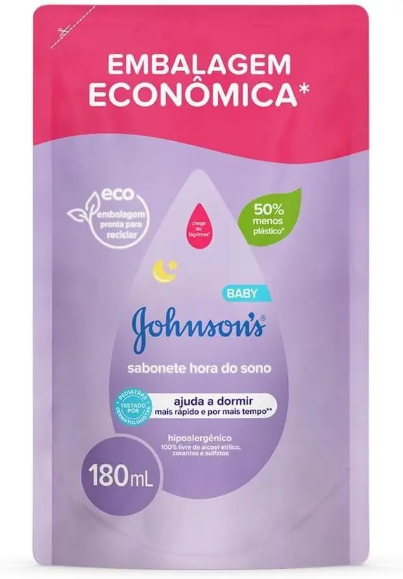 Sabonete Líquido Johnson's Baby Hora do Sono, Lavanda, Refil, 180ml - 1