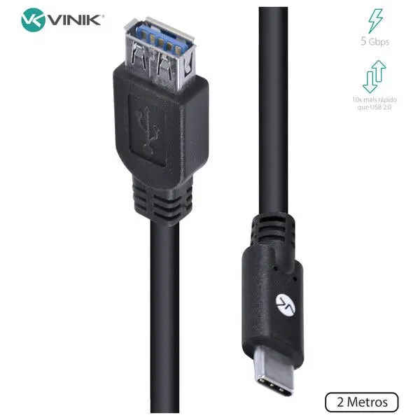 Cabo Usb Tipo C Para Extensor Usb A Femea V3.2 Gen1 5gbps 2 M - 1
