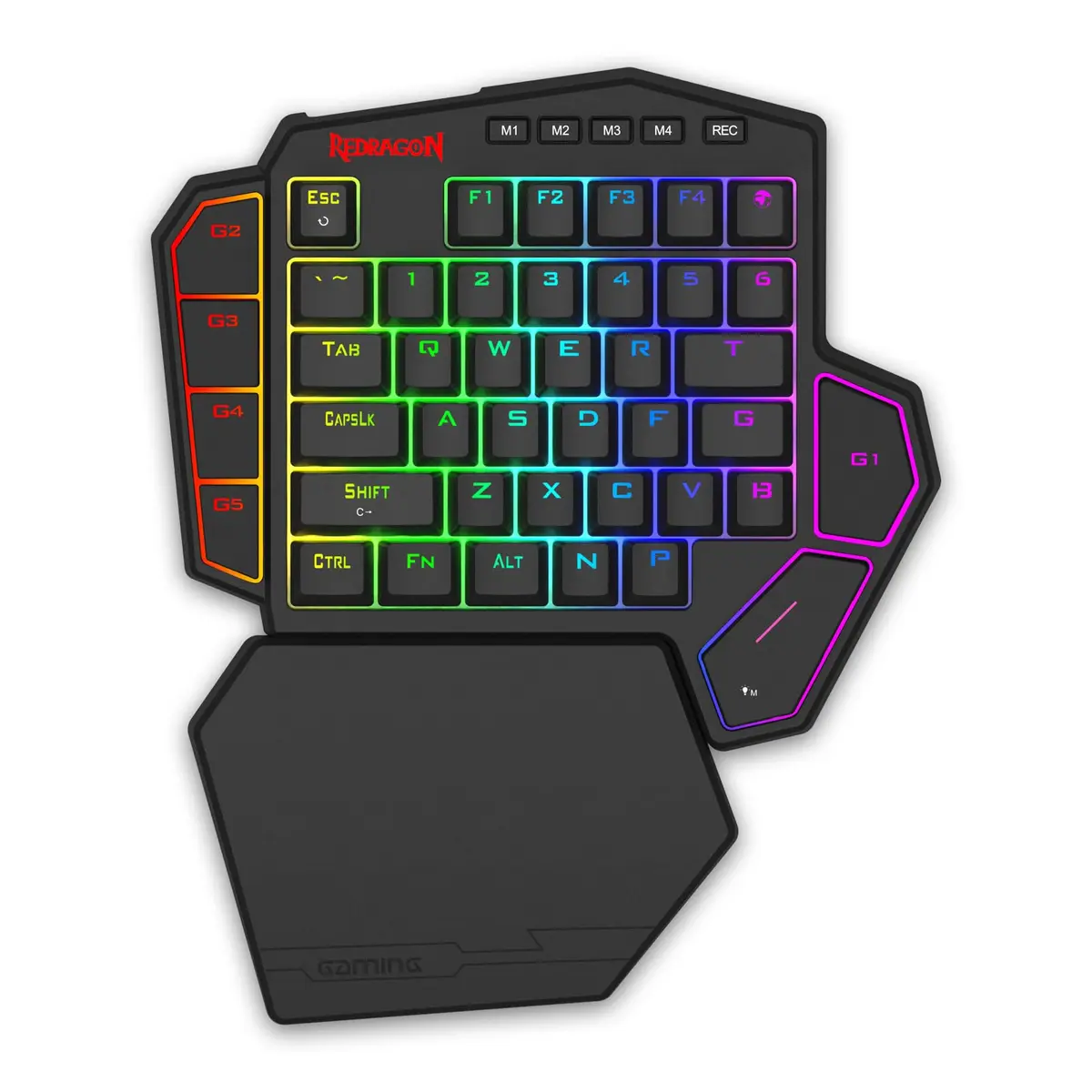 Redragon Teclado para jogos K585 HE com gatilho rápido, teclado mecânico de uma mão com fio de 8K com interruptor magnético sedoso UltraMag 100% POM de última geração, design de estrutura flutuante de - 1
