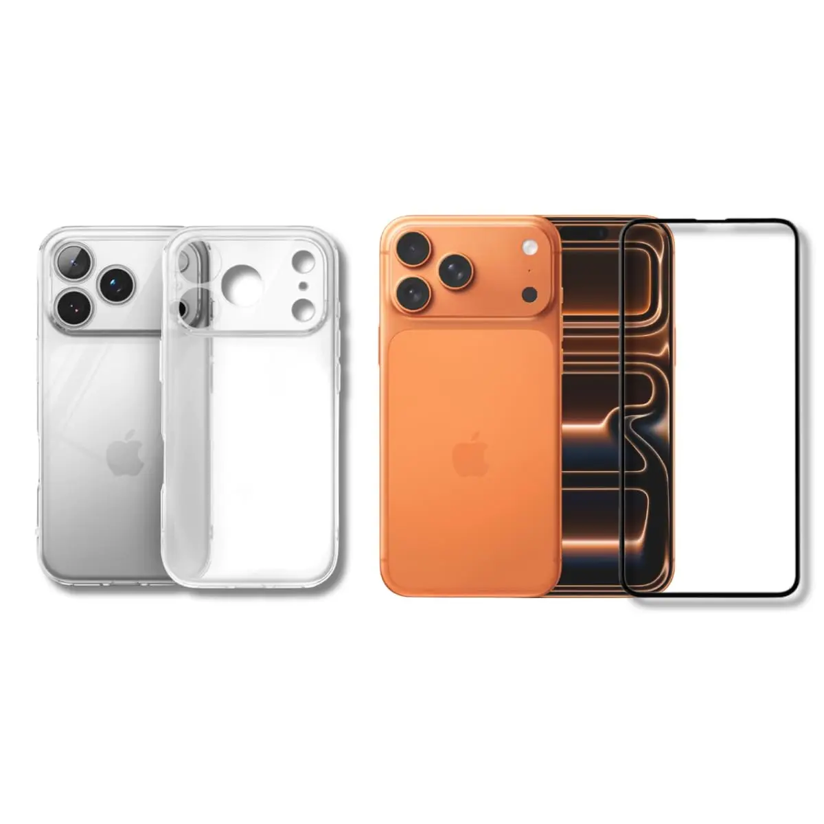 Película De Vidro 3D Tela Toda Para iPhone + Capa Capinha Case (iPhone 17 Pro Max)