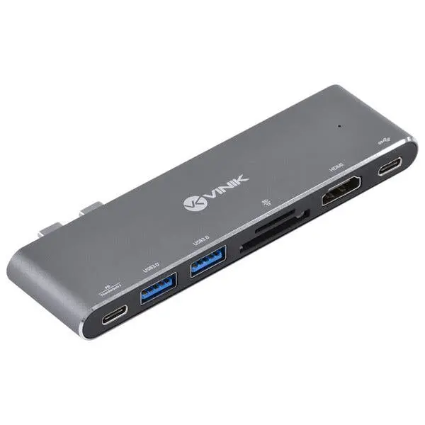Hub Usb Tipo C 7 Em 2-2 Usb 3.0 Leitor De Cartao Sd Tf Hdmi T - 1