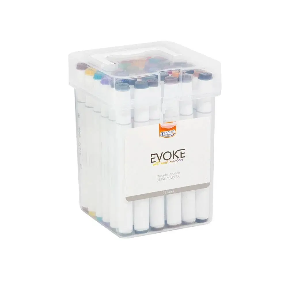 BRW Pincel Marcador Artistico Evoke Dual Marker 36 Cores