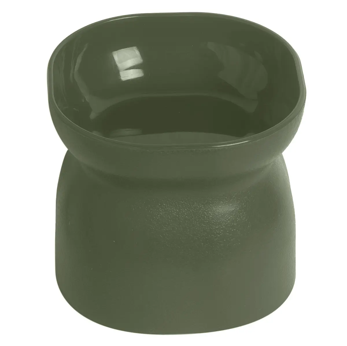 PET GAMES Comedouro ou Bebedouro ErgonoCat Verde Musgo para Gatos - 1