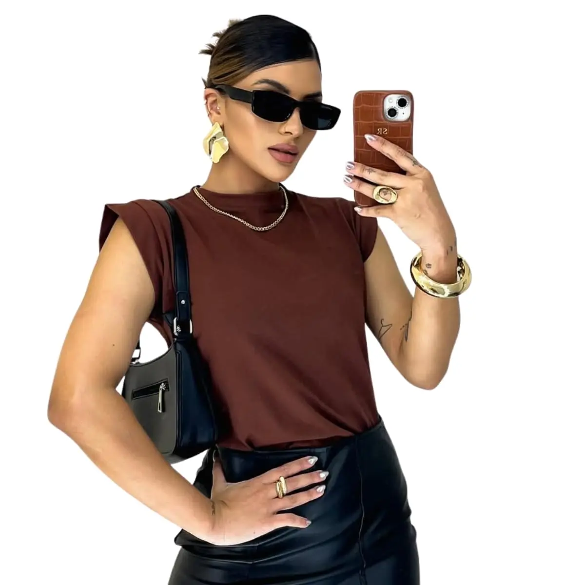 Camiseta Blusa Muscle Feminina Tee T-Shirt Minimalista Básica Social Estilo Conforto Qualidade - YASDA
