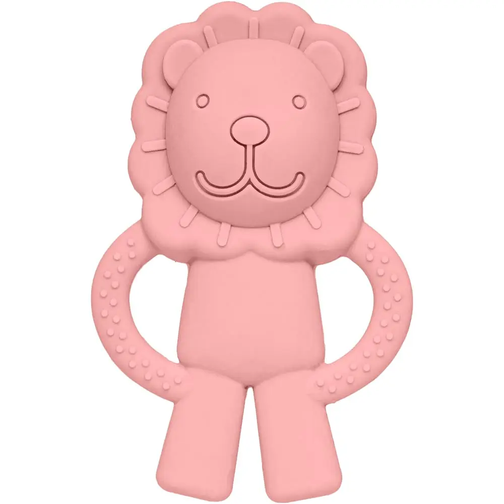 Mordedor Em Silicone Leãozinho Rosa
