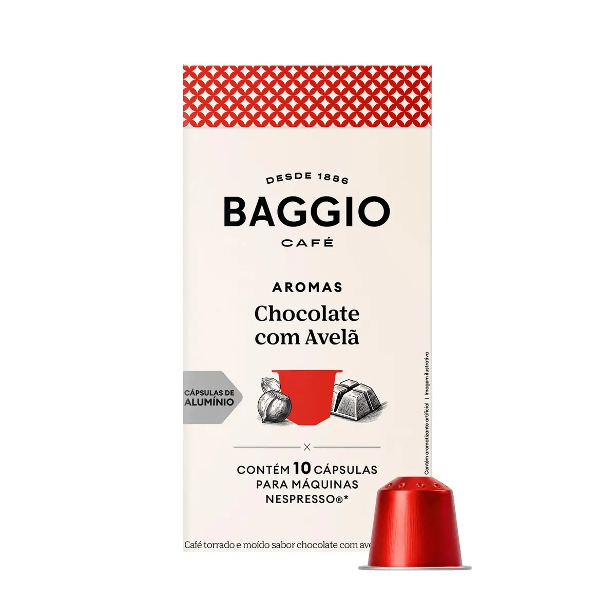 Baggio Café Cápsulas De Café Aroma Chocolate Com Avelã Compatível Com Nespresso Contém 10 Cápsulas